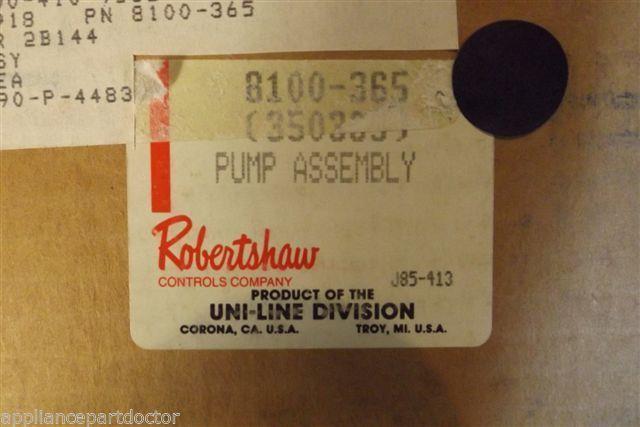 WHIRLPOOL ROBERTSHAW WASHER 8100-365 WATER DRAIN PUMP NEW IN BOX WHIRLPOOL ROBERTSHAW WASHER 8100-365 WATER DRAIN PUMP NEW IN BOX